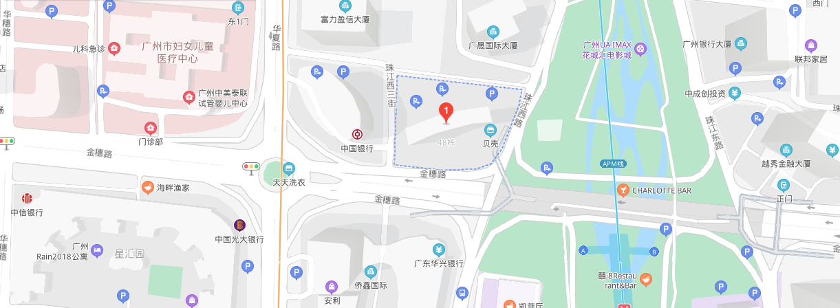 Exit from gate D of Zhujiangxincheng Station(subway line 3 or 5), and walk 18 minutes.